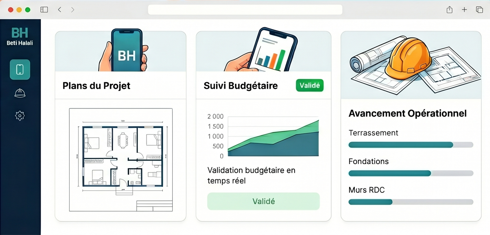 Interface Espace client Beti Halali